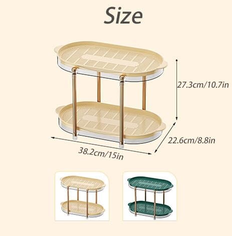 Dxcaicc 2 Tier Cup Drying Rack with Removable Drain Tray, Multi-Functional Storage Organizer, Kitchen Storage Organizer Shelf,Coffee Cup Holder Stand,Beige
