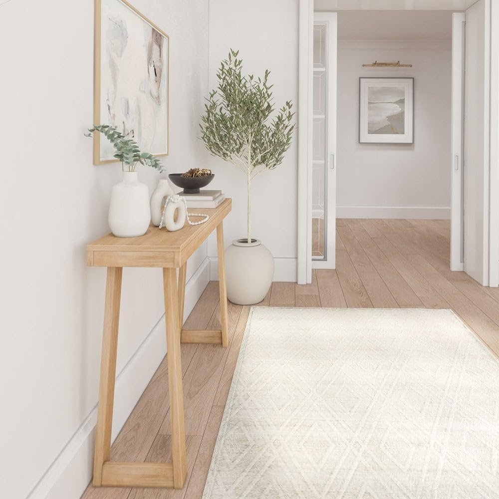 Plank+Beam Solid Wood Console Table, 46 Inch, Sofa Table, Narrow Entryway Table for Hallway, Behind The Couch, Living Room, Foyer, Easy Assembly, Blonde