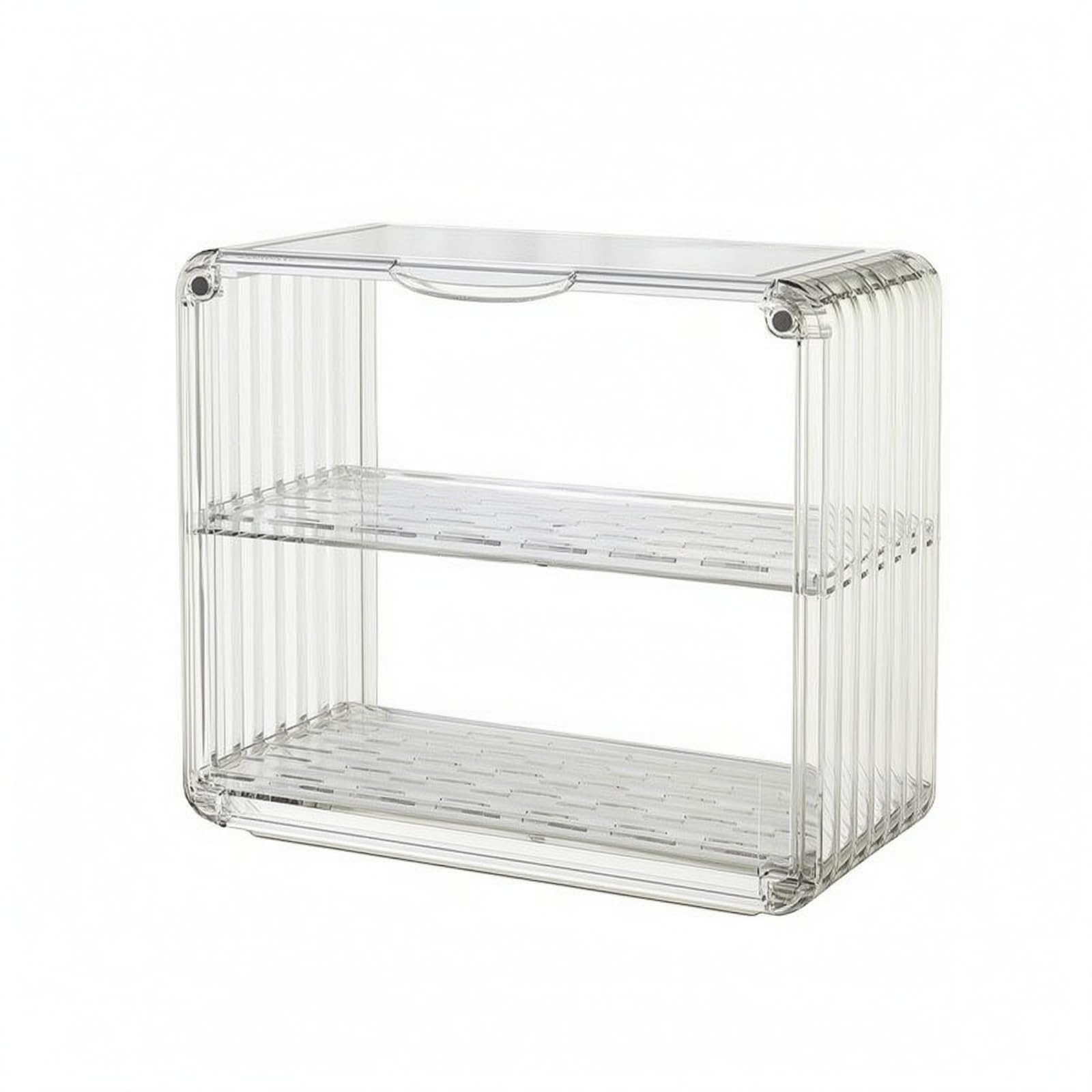 2-Tier Cup Rack Glossy Draining Cup Simple to Household Storage, Brown, Large