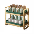 Dxcaicc 2-Tier Cup Drying Rack, Coffee Bar Accessories with Drying Tray, Coffe Mug Holder Rack for Countertop, Bottle,Tea Cup, Glass Cup, Dish Organizer,A
