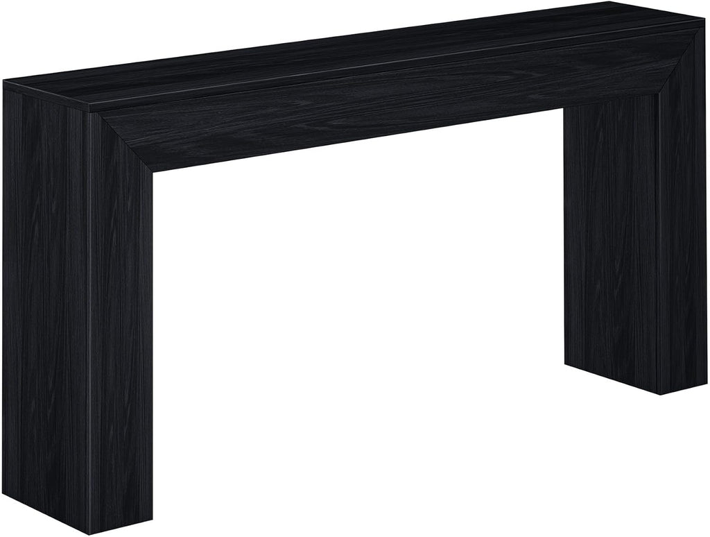 Plank+Beam Grand Console Table, 66 Inch Modern Solid Wood Sofa Table, Narrow Entryway Table for Hallway, Behind the Couch, Living Room, Foyer, Black Wirebrush