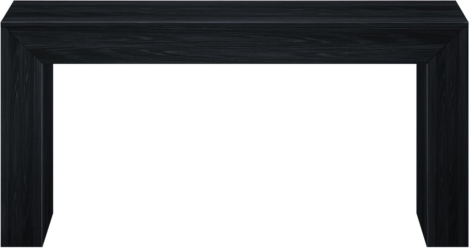 Plank+Beam Grand Console Table, 66 Inch Modern Solid Wood Sofa Table, Narrow Entryway Table for Hallway, Behind the Couch, Living Room, Foyer, Black Wirebrush