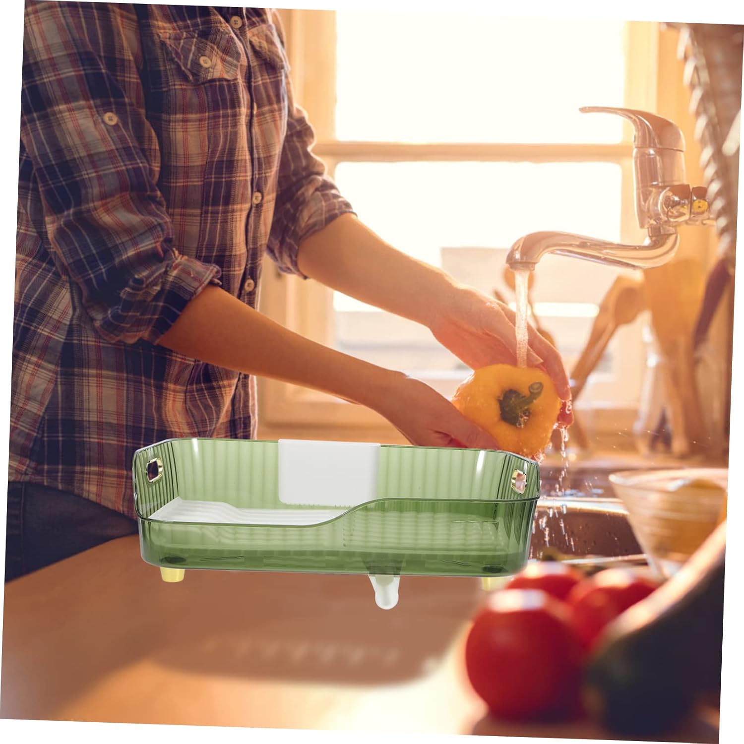 MAGICLULU Dish Drying Rack for Kitchen Counter Chic Dish Drainer with Drainage Design Simple Easy to Use Smooth Edges for Safe Operation for Keeping Dishes Dry