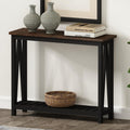 ChooChoo Farmhouse Console Table, Rustic Vintage Narrow Sofa Table for Entryway, Living Room, Hallway, 40 White