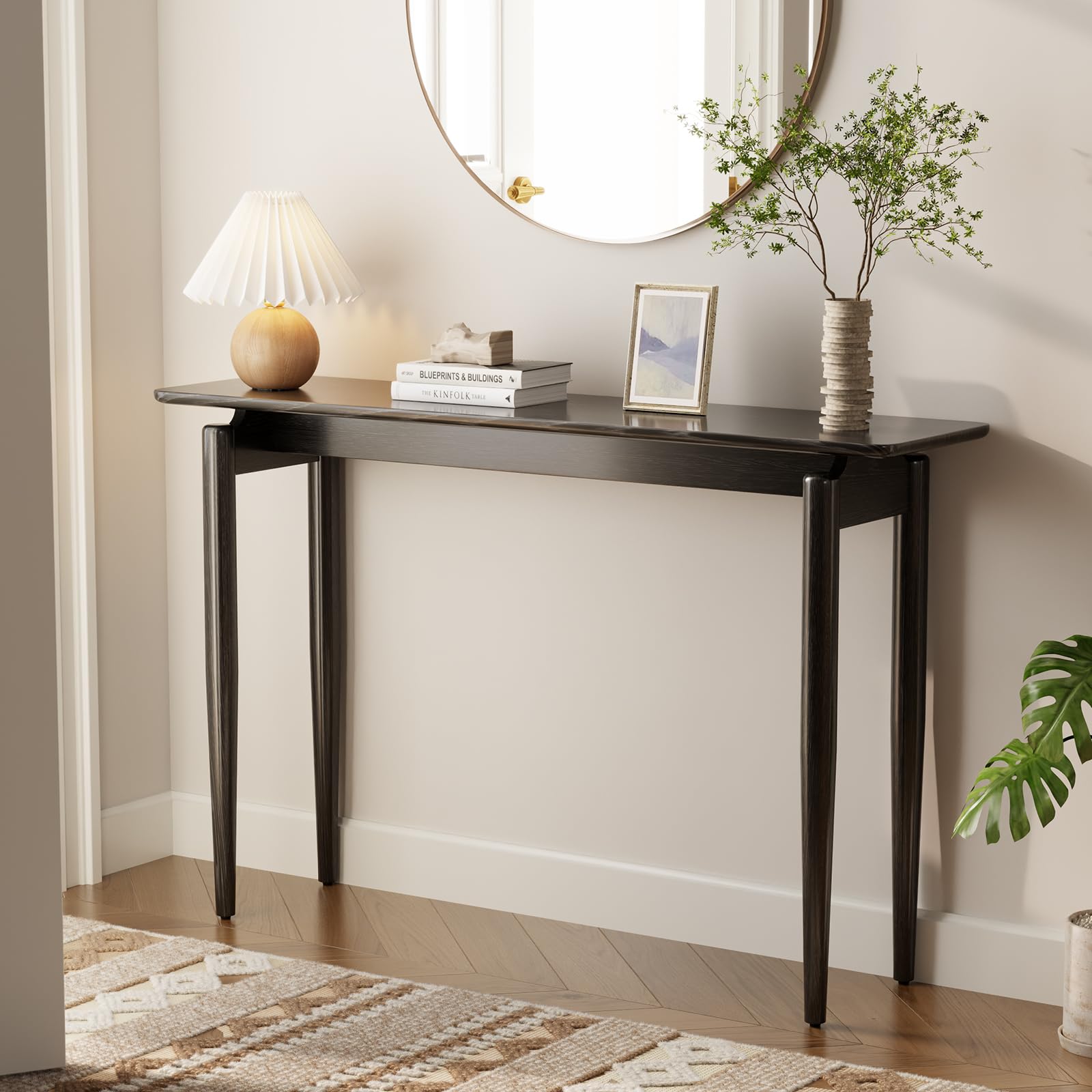 AQIMUELE Wood Console Table Walnut Entryway Table, Thin Console Table, Sofa Tables for Living Room (47.2'')