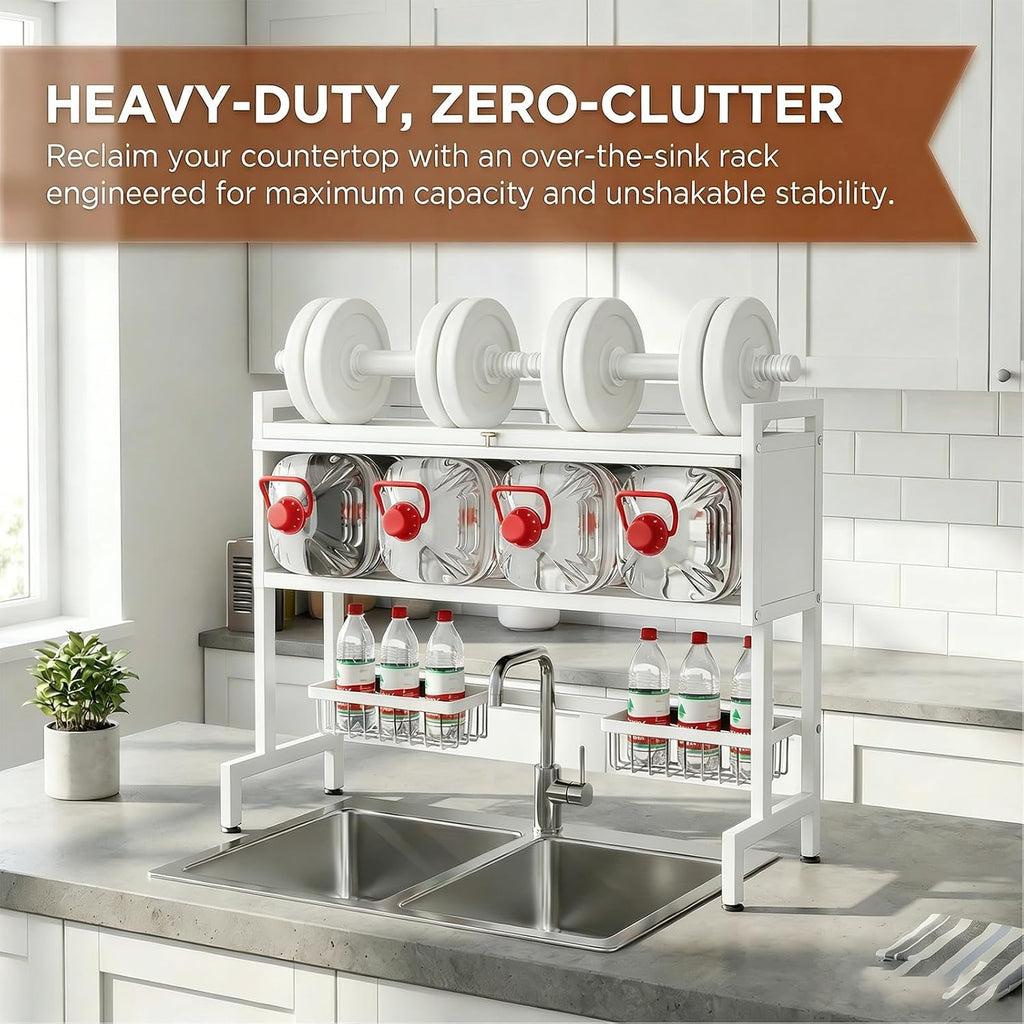 Over the Sink Dish Drainer Drying Rack, Dish Rack Over Sink, Piano Finish, Modern Dish Racks, for Dishes, Glasses, Bowls, and Cutlery