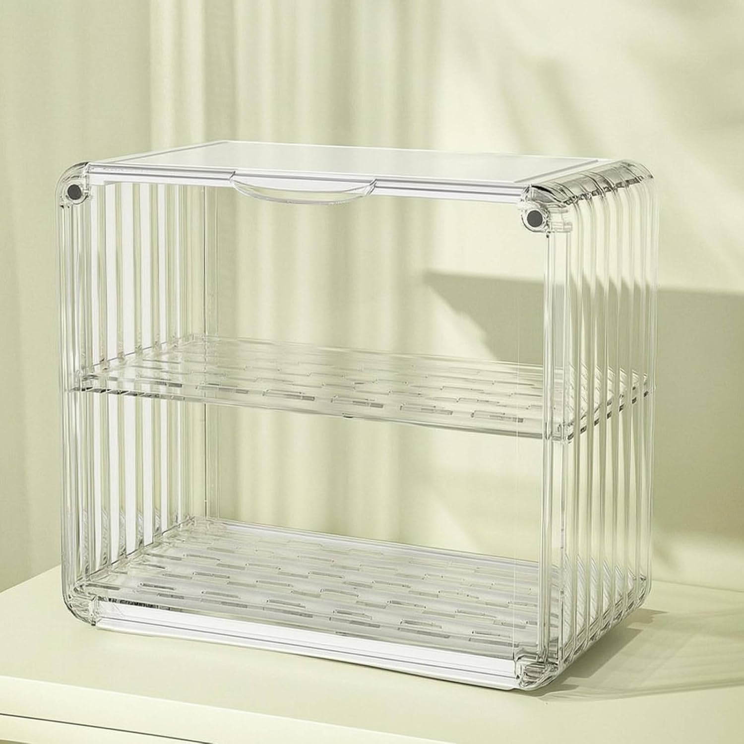 2-Tier Cup Rack Glossy Draining Cup Simple to Household Storage, Brown, Large