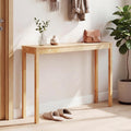 Giantex Wood Console Table, 48" Narrow Entryway Table with Solid Wood Legs & Thickened Top, Accent Sofa Table Behind Couch for Entryway, Foyer, Hallway, Living Room, Natural