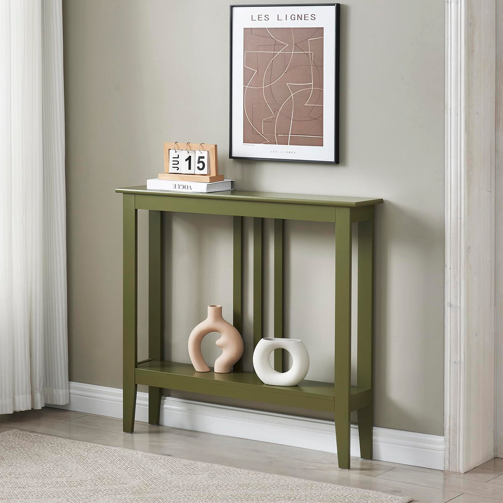 Kings Brand Furniture Narrow Console Table with Storage – Rectangular Entryway & Behind Sofa Table, Wood Accent Hallway Table for Foyer or Living Room, Espresso