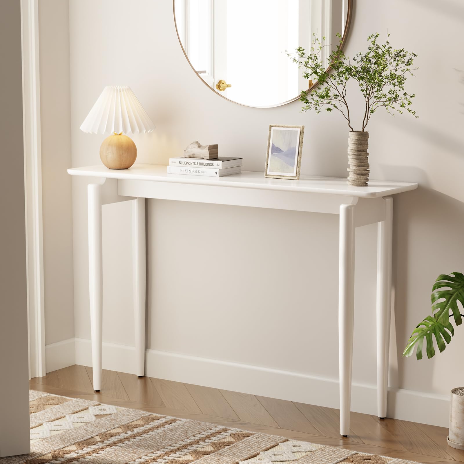 AQIMUELE Wood Console Table Walnut Entryway Table, Thin Console Table, Sofa Tables for Living Room (47.2'')