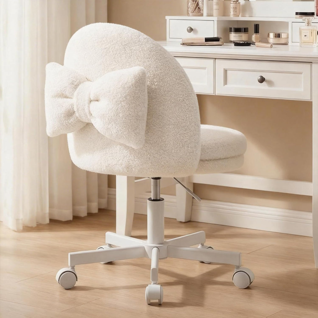 Velvet Armless Tall Office Chair with Wheels, Adjustable Height Desk Chair with Lumbar Support