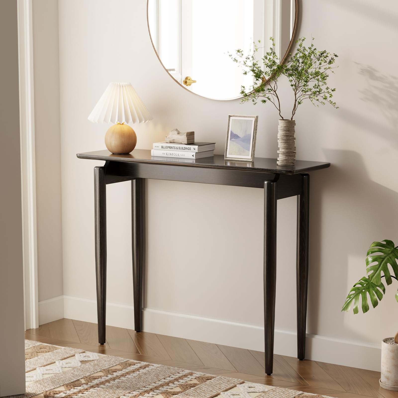 AQIMUELE Wood Console Table Walnut Entryway Table, Thin Console Table, Sofa Tables for Living Room (47.2'')