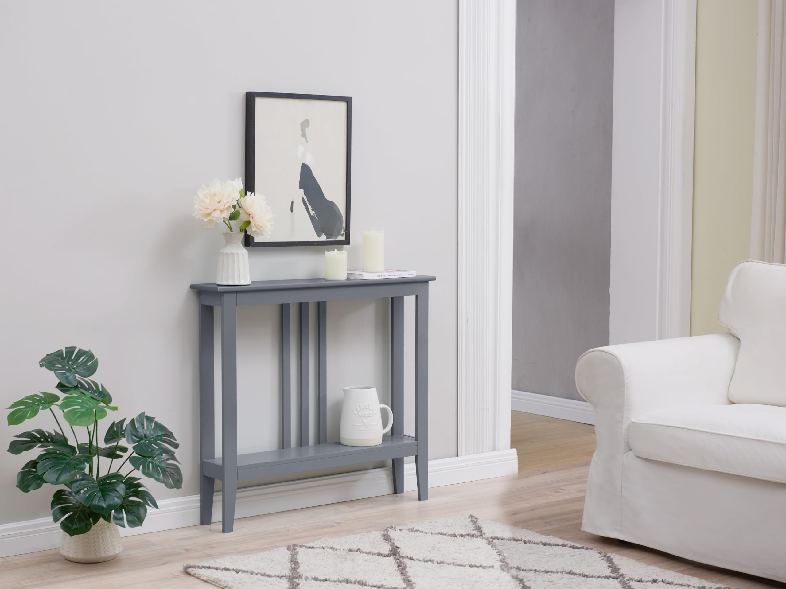 Kings Brand Furniture Narrow Console Table with Storage – Rectangular Entryway & Behind Sofa Table, Wood Accent Hallway Table for Foyer or Living Room, Espresso