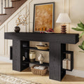 Einhomn 63 Inches Entryway Table, Wooden Console Table with Storage, Narrow Sofa Table Behind Couch, Farmhouse Long Entry Hallway Tables for Entrance, Foyer, Living Room, Natural Brown
