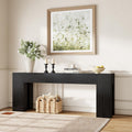 Epecoya Extra Long Sofa Console Table for Entryway Living Room, 79-Inch Farmhouse Wood Behind Couch Table, Rectangular Accent Console with Wooden Double Base for Hallway Foyer Entrance, Natural Oak
