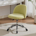 Home Office Chair with Quiet Wheels - Armless Vanity Chair Vanity Stool, 360 Swivel Height Adjustable White