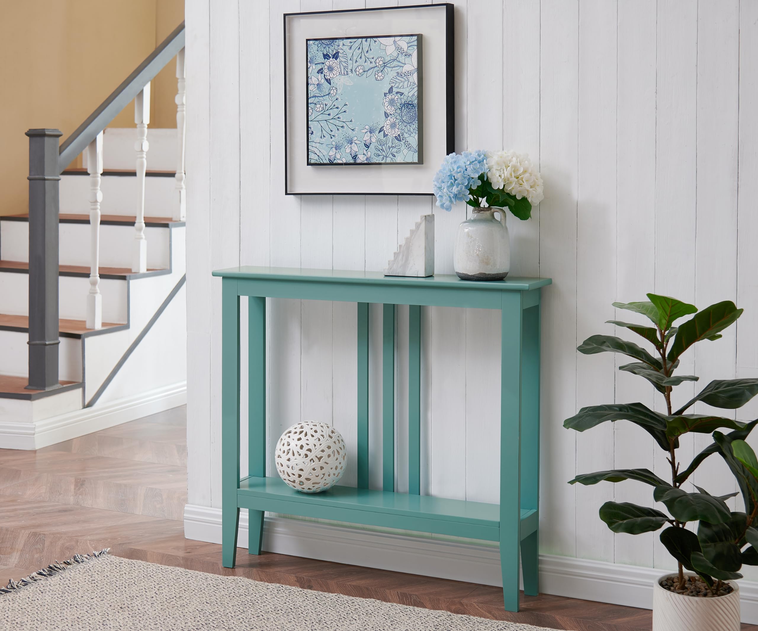 Kings Brand Furniture Narrow Console Table with Storage – Rectangular Entryway & Behind Sofa Table, Wood Accent Hallway Table for Foyer or Living Room, Espresso